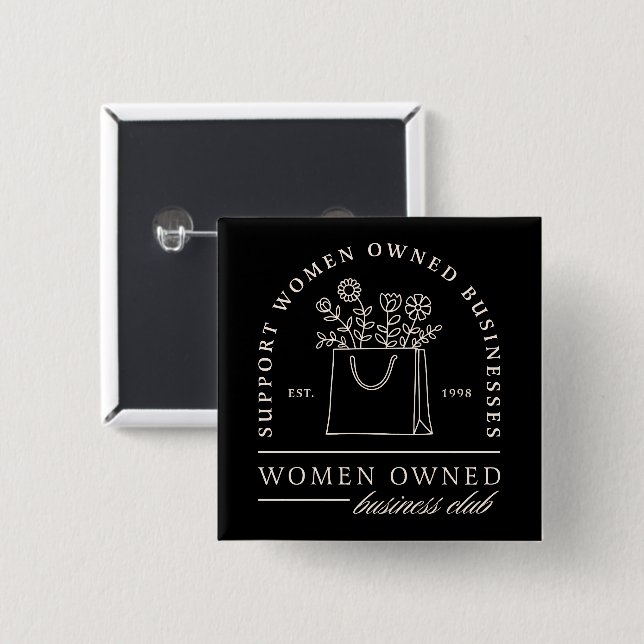 Frauenverein unterstützt Schwarz Button (Vorne & Hinten)