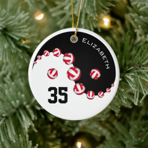 Frauenvolleyball Yin Yang personalisiert Keramikornament