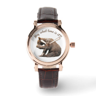 Frauenwache mit Grizzly Bärenkuppe Armbanduhr