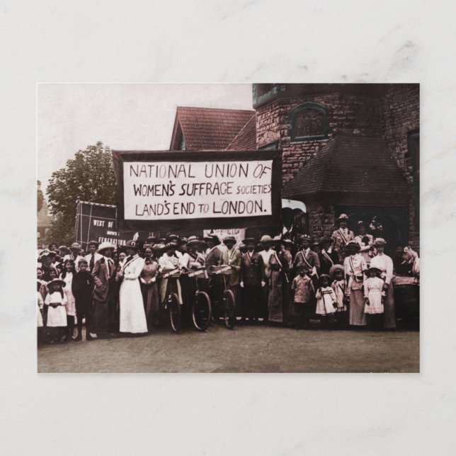 Frauenwahlgruppe mit Banner Postkarte (Vorderseite)