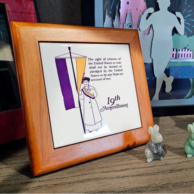 Frauenwahlrecht Fliese (Added cute tile celebrating the 19th Amendment to the American Constitution to favorite bookshelf.)