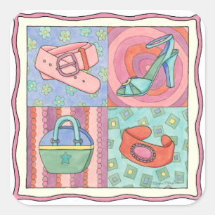 Frauenzubehör von Chariklia Zarris Quadratischer Aufkleber