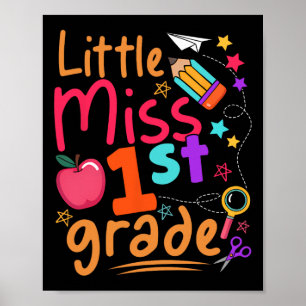Fräulein 1. Klasse erster Schultag zurück zur Schu Poster