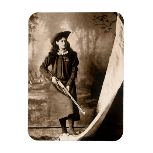Fräulein Annie Oakley mit Gewehr, Vintage-Foto-Por Magnet