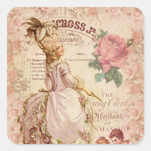 Fräulein Couture Quadratischer Aufkleber