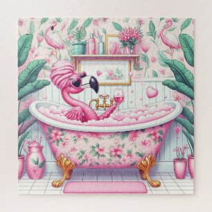 Fräulein Flamingo nimmt ein Schaumbad Puzzle