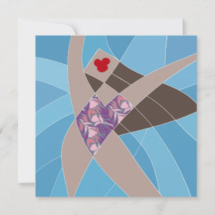 Fräulein Gigi Beach Babe Badeanzug Model Kunst Karte