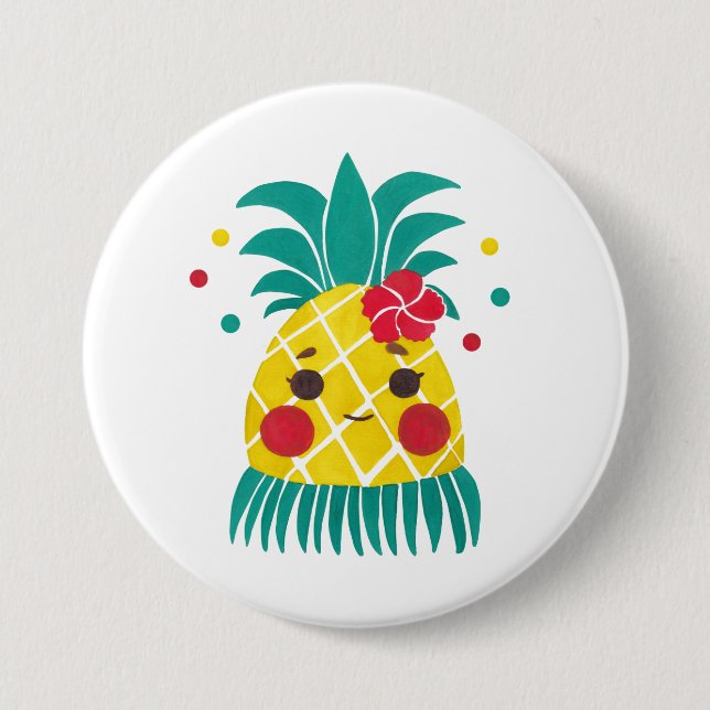 Fräulein Hawaiian Pineapple Button (Vorderseite)