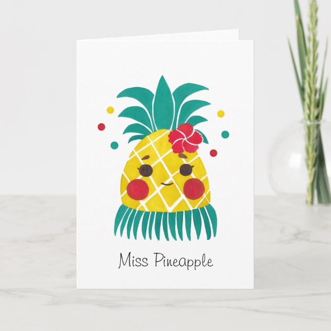 Fräulein Hawaiian Pineapple Karte (Vorderseite)