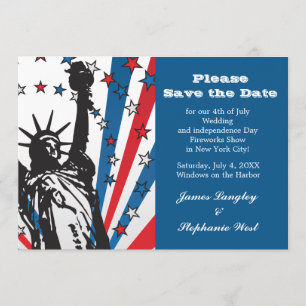 Fräulein Liberty Patriotic Invitation Einladung