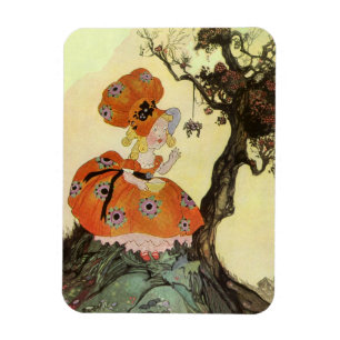 Fräulein Muffet & Spinne, Vintage Mother Goose Magnet