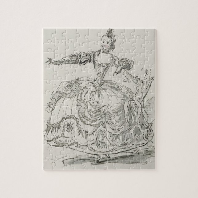 Fräulein Puvigne als die lebende Statue, in Puzzle (Vertikal)