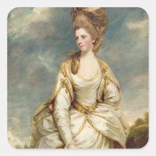 Fräulein Sarah Campbell, 1777-78 (Öl auf Leinwan Quadratischer Aufkleber