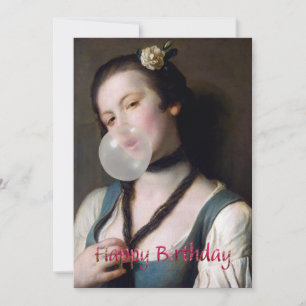 Fräulein Sassy bläst Bubble Gum Alles Gute zum Geb Karte