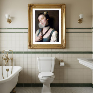 Fräulein Sassy bläst Kaugummiblasen Poster