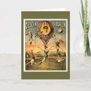 Fräulein Stena Flying Trapese Vintage Zirkusposter Karte