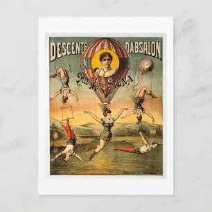 Fräulein Stena Flying Trapese Vintage Zirkusposter Postkarte