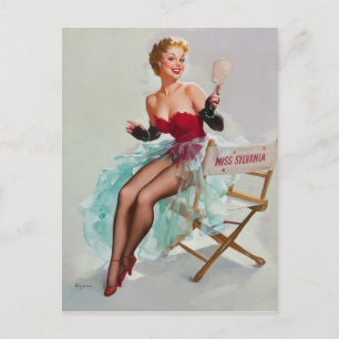 Fräulein Sylvania Pin-Up Mädchen Postkarte