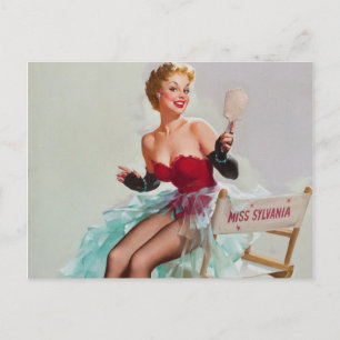 Fräulein Sylvania Pin-Up Mädchen Postkarte