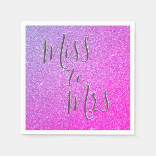 Fräulein zu Frau Brautparty-Party-Rosa lila Serviette