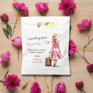 Fräulein zu Frau Reise Rosa Schleife Kleid Brautpa Geschenktütchen