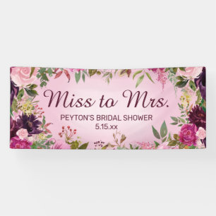 Fräulein zu Mrs. Vintage Rosa Lila Brautparty-Verb Banner