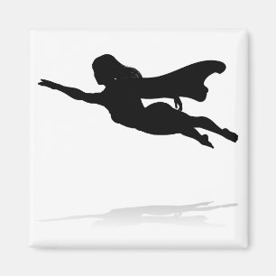 Frausuperhero-Silhouette Magnet