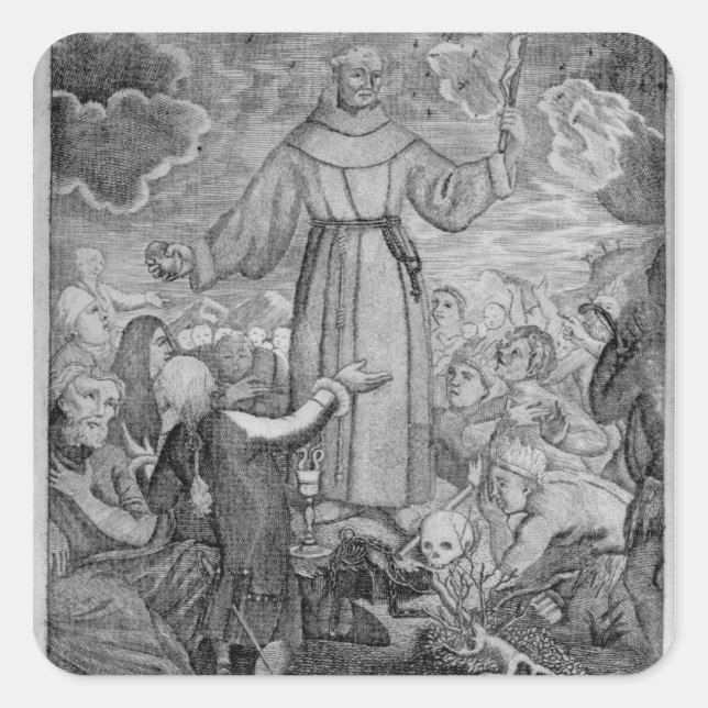 Fray Junipero Serra Quadratischer Aufkleber (Vorderseite)