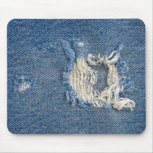 Frayed Blue Denim Mousepad