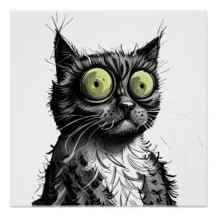 Frazzy Cat Glossy Poster
