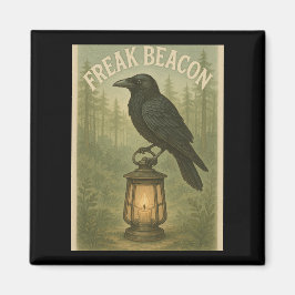 Freak Beacon Raven Square Magnet