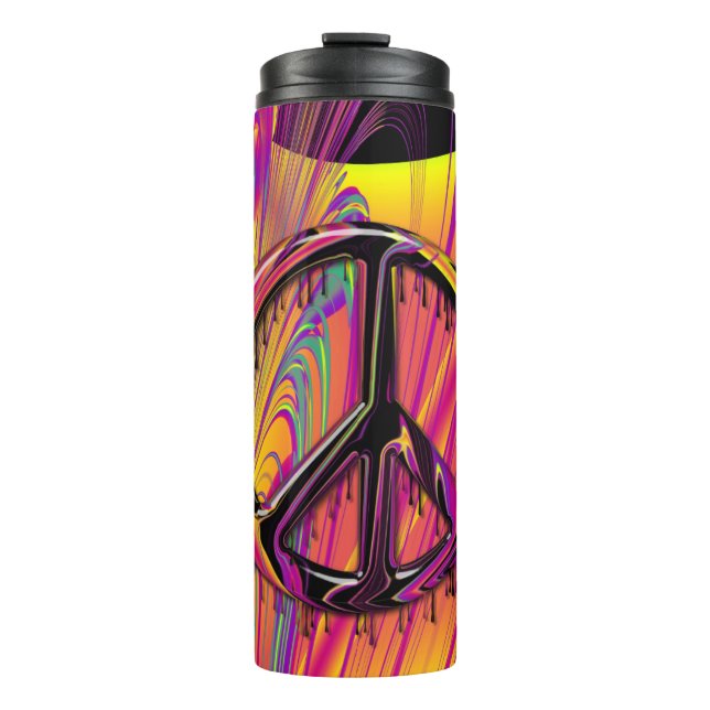 Freak-Flag-Psychedelic-Hippy-Mode Thermosbecher (Vorderseite)