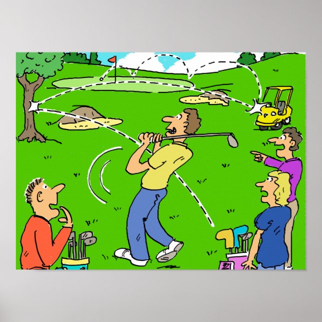 Freak Golf Shot Rebounds Poster (Vorne)