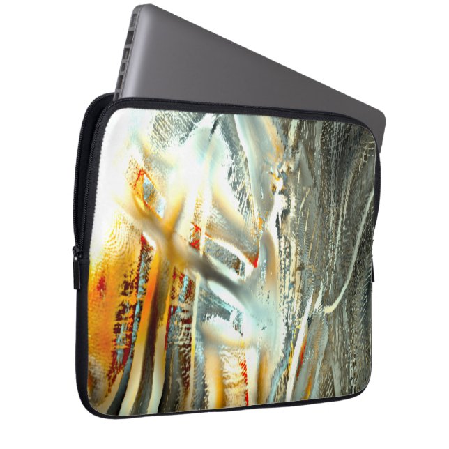 Freak graue Texturbrennteile bis zum digitalen Aus Laptopschutzhülle (Vorne Rechts)