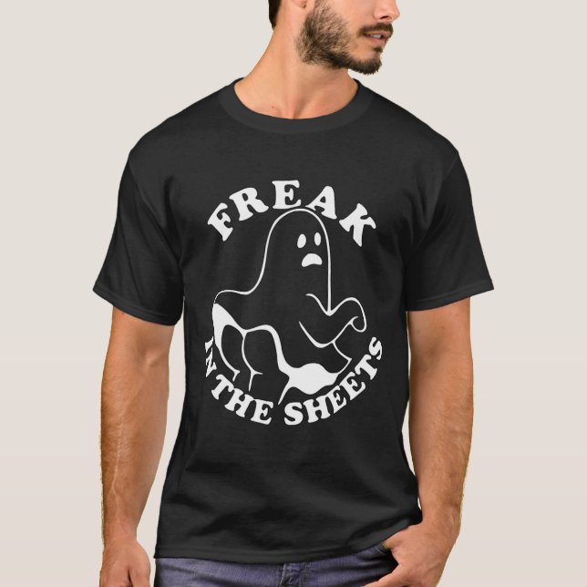 Freak in den Blättern lustiges Halloween Geist  T-Shirt (Vorderseite)