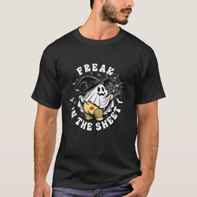 Freak in der Blatt Trick oder behandeln Spooky Gho T-Shirt (Vorderseite)