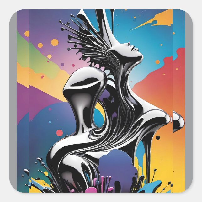 Freak Matching - Ken Gage Surreal Art Quadratischer Aufkleber (Vorderseite)