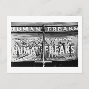 Freak Show, 1940er Postkarte