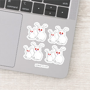 Freaked White Bolles mit roten Augen Halloween Aufkleber