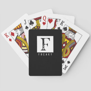 Freakige fette Typografie Schwarz-Weiß-Design Spielkarten