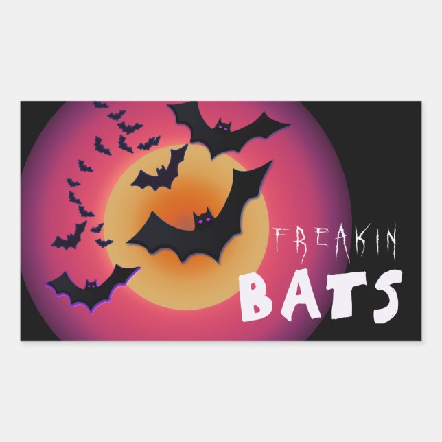 Freakin' Bats Halloween ID223 Rechteckiger Aufkleber (Vorderseite)