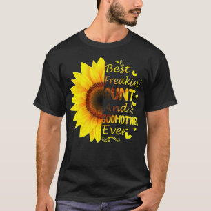 Freakin Tante Godmutter Ever Sunflower Mütter Tag T-Shirt