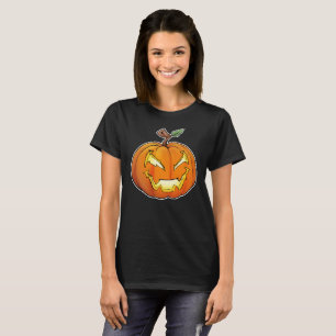 Freaky Cartoon Jack-O-Lantern (schwarz) T-Shirt