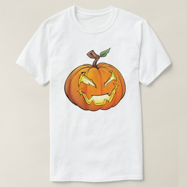 Freaky Cartoon Jack-O-Lantern T-Shirt (Design vorne)