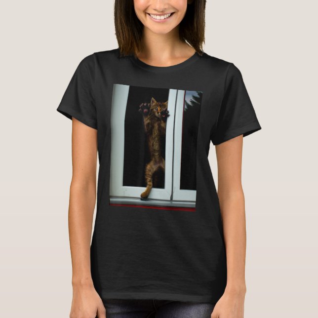Freaky Cat Artwork kitten Mem T-Shirt (Vorderseite)