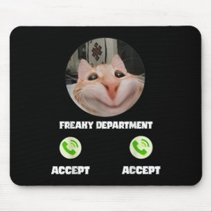 Freaky Cat Call Meme Funny Spaß T-Shirt Mousepad