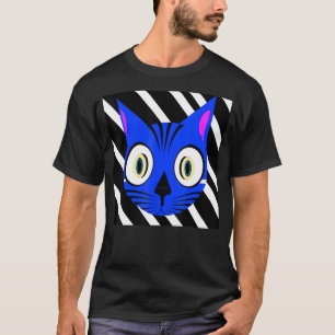 Freaky Katzenkunst meow kitty Portrait niedlich Kä T-Shirt