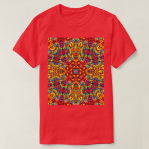 Freaky Tiki Red Vintag Fraktal Kaleidoscope T-Shirt