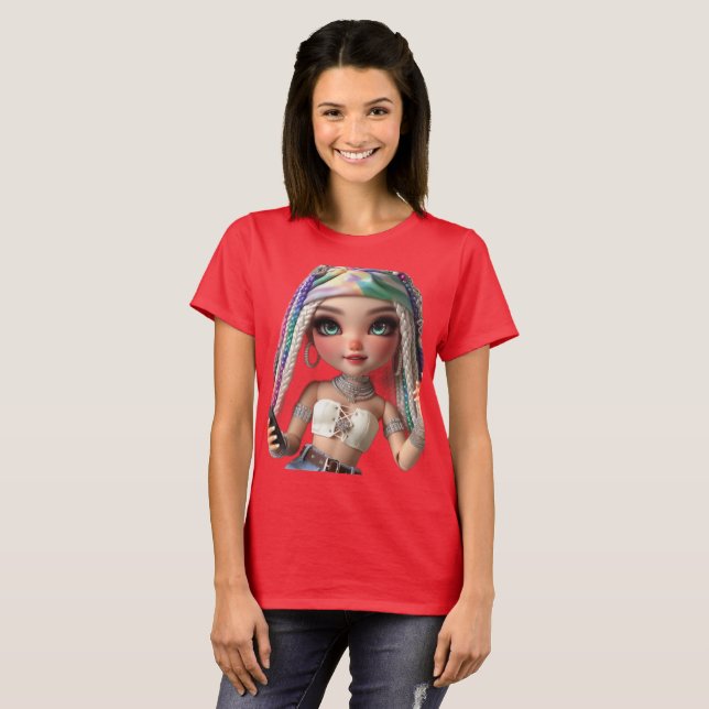 Freche CHIBI-Puppe T-Shirt (Vorne ganz)