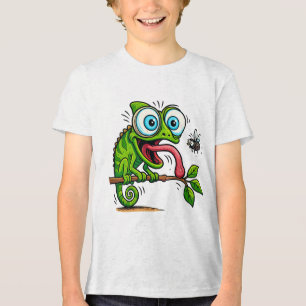 Freche-Frosch-Snack-Attack-Kinder-T-Shirt - Lustig Tri-Blend Shirt